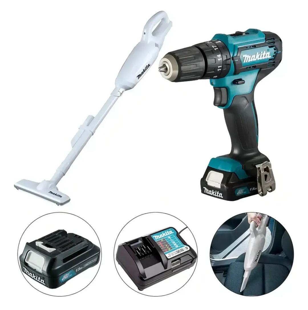 Furadeira Parafusadeira A Bateria 12v + Aspirador Makita